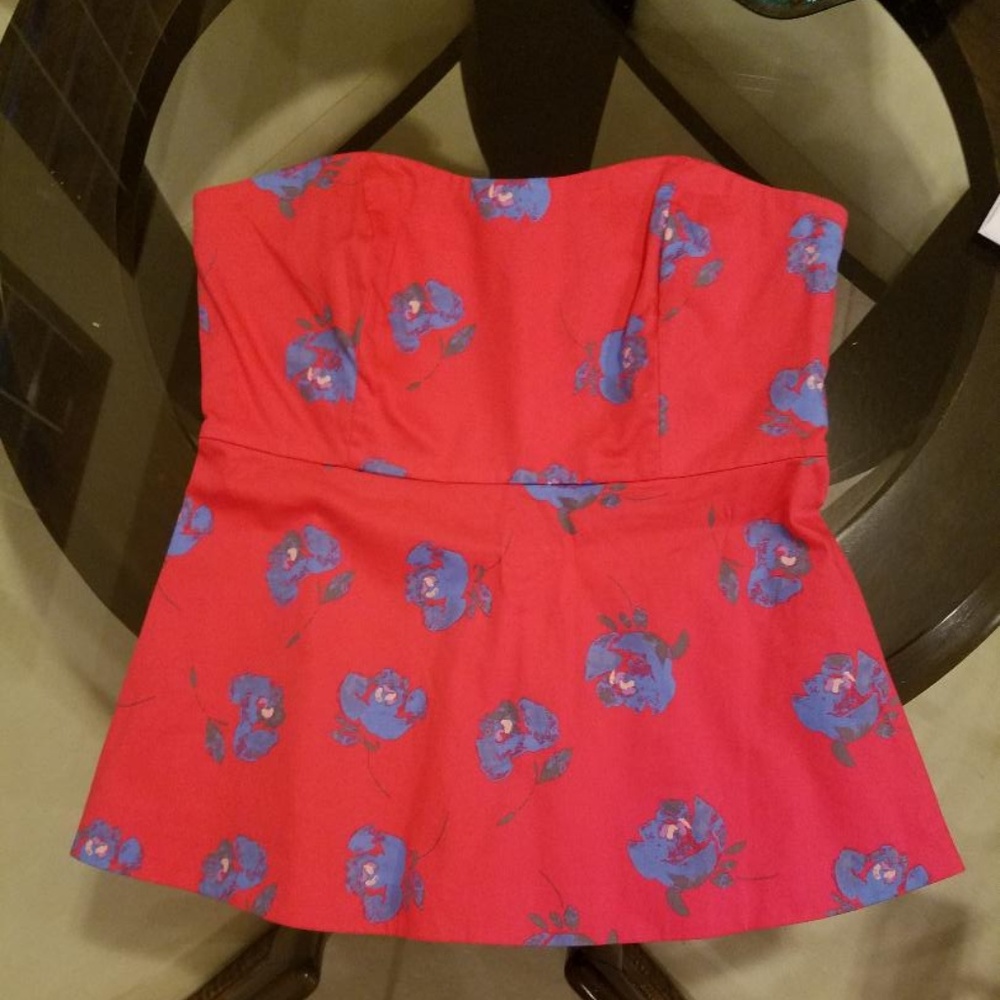 J. Crew Hot Pink and Blue Tube Top